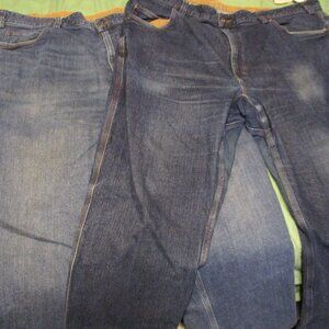 Lot of 2 Duluth Duluthflex Ballroom Utility Fit 44x32 Relaxed Mens Blue Jeans